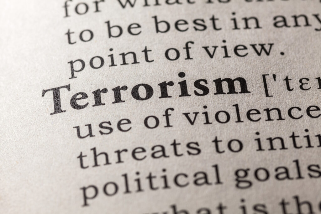 Dictionary definition of the word terrorism