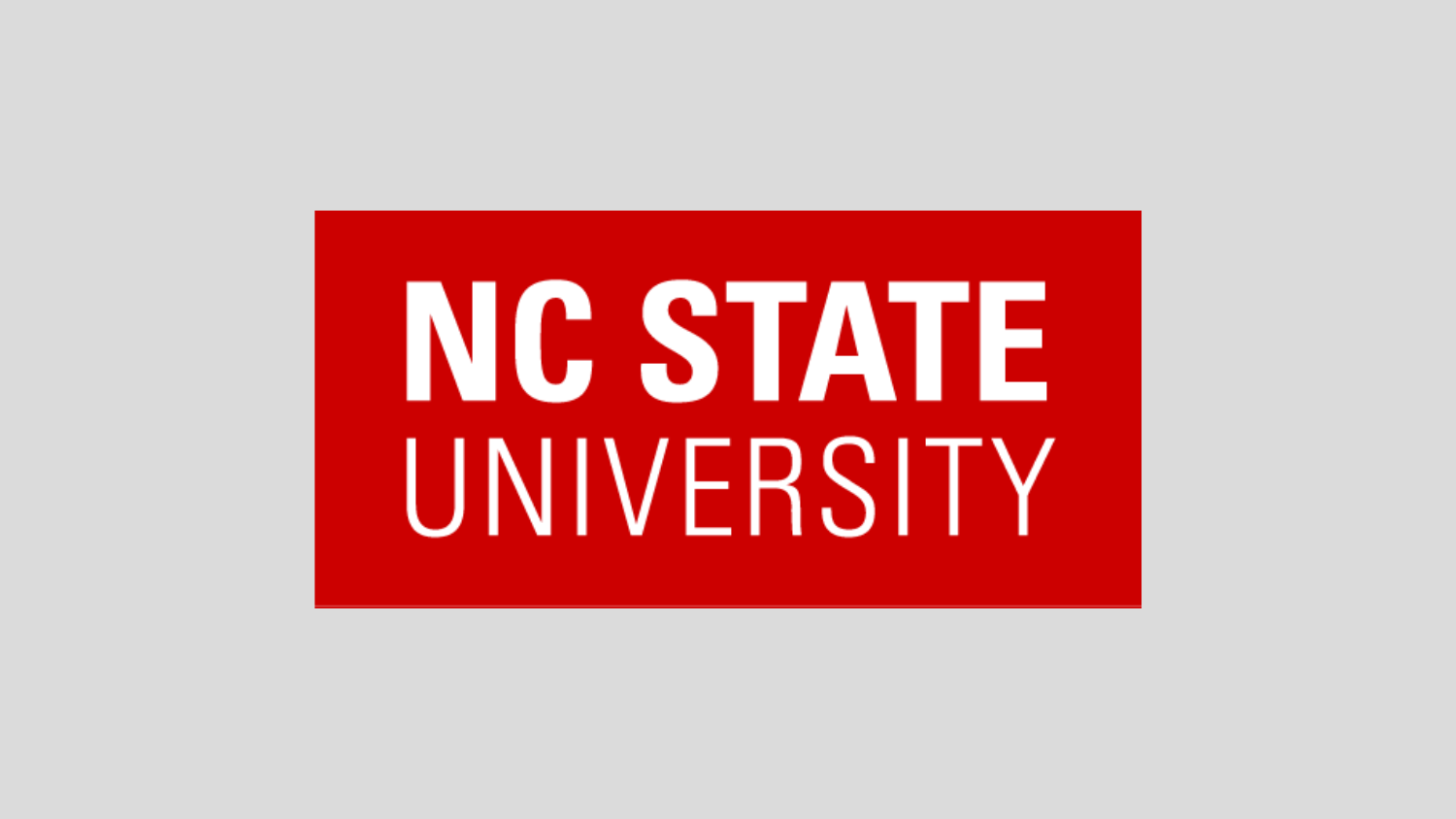 Red brick NC State logo on a grey background.