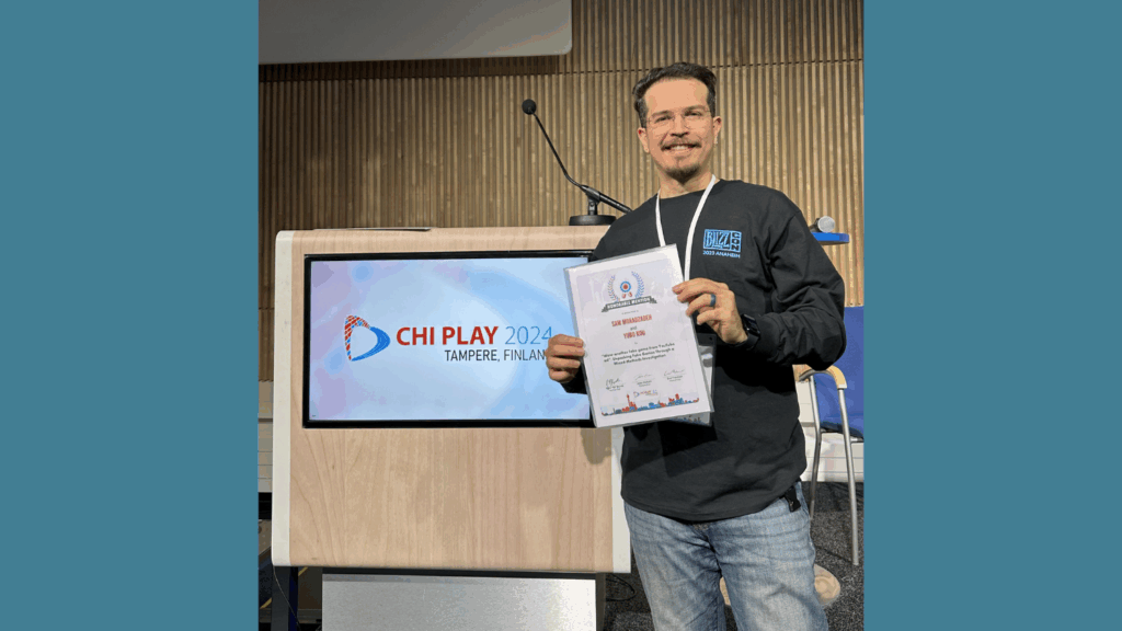 picture of Sam at CHI Play conference