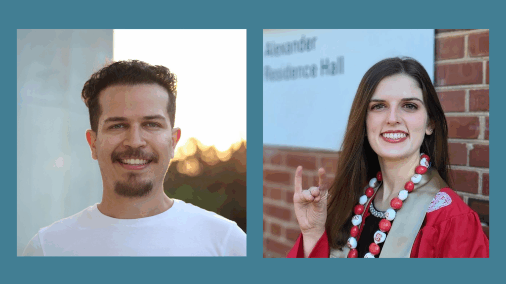 portrait photos of 2025 featured interns. Sam and Gabby